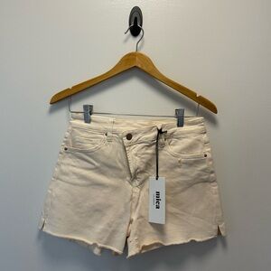 Women's Cream Crossover Jean Shorts